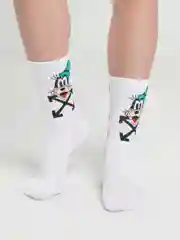 Белый носки унисекс из хлопка, высокие