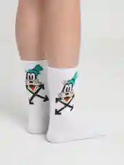 Белый носки унисекс из хлопка, высокие