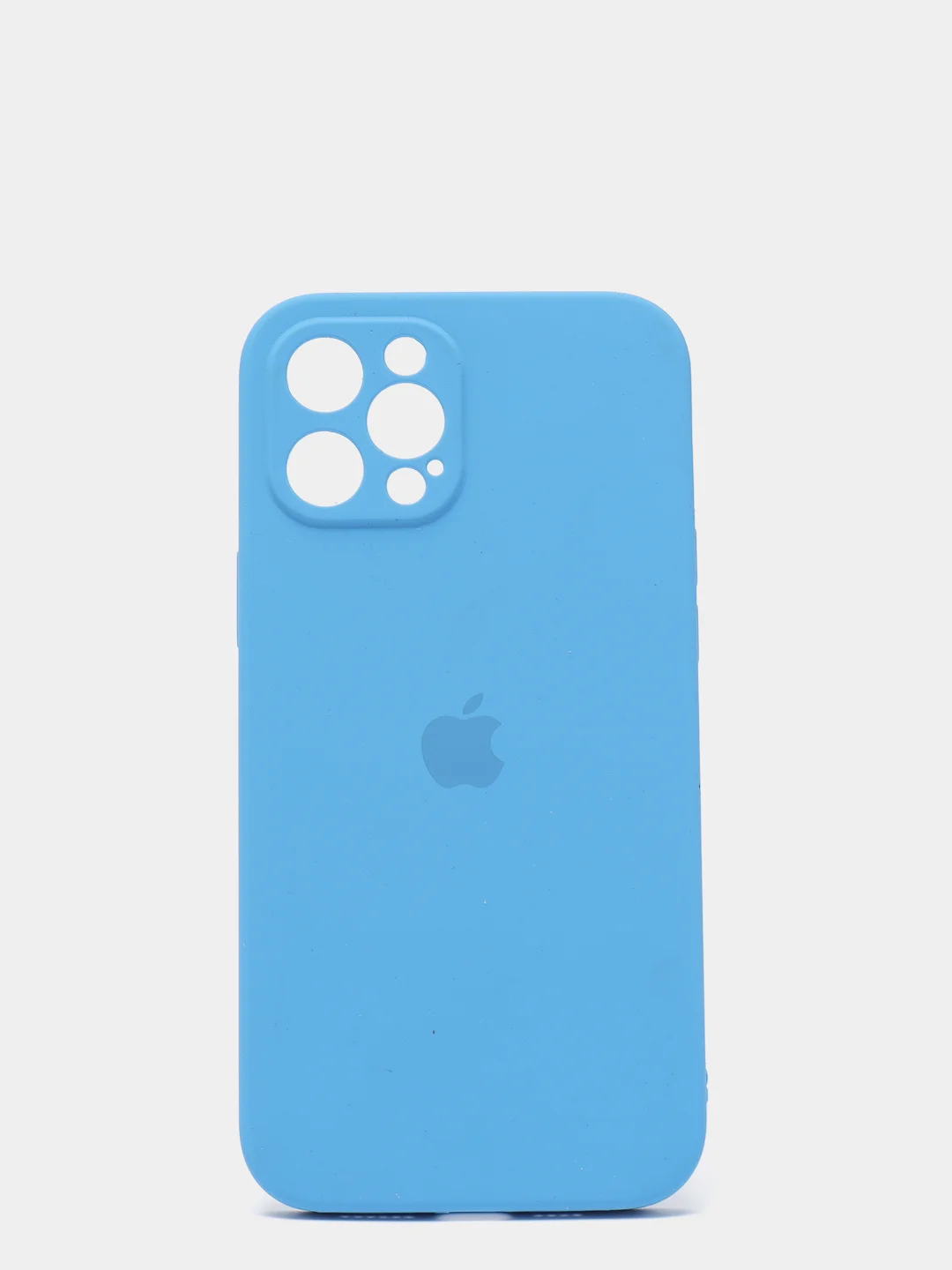Синий силиконовый чехол iPhone 12 Pro Max, Silicone Case, с закрытым низом и защитой камеры