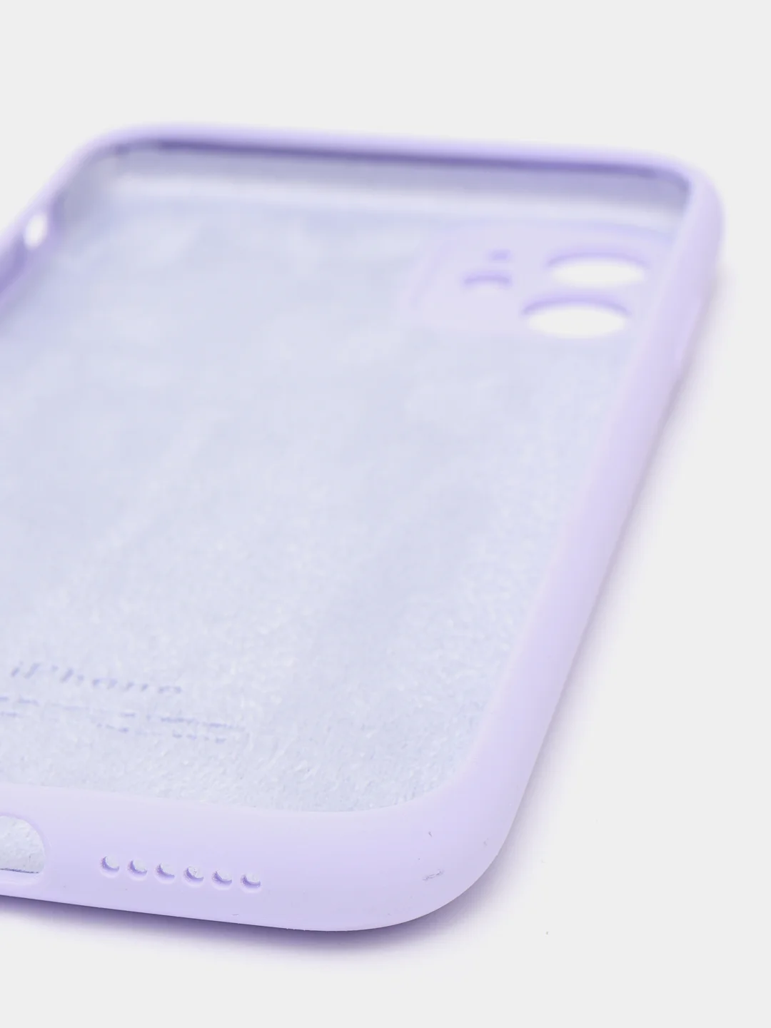 Лавандовый силиконовый чехол iPhone 11, Silicone Case, с закрытым низом и защитой камеры