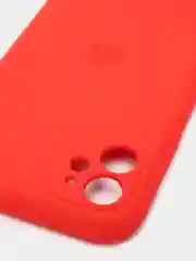 Красный силиконовый чехол iPhone 11, Silicone Case, с закрытым низом и защитой камеры