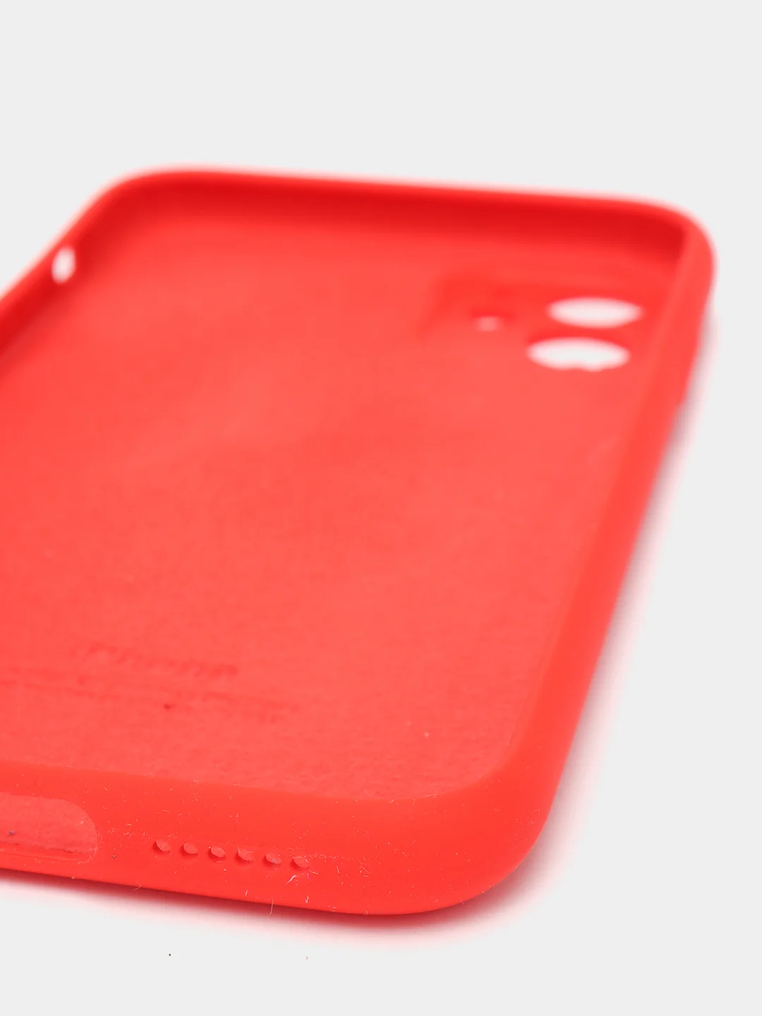 Красный силиконовый чехол iPhone 11, Silicone Case, с закрытым низом и защитой камеры
