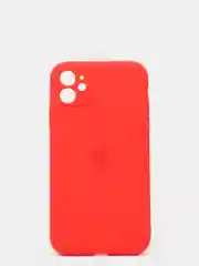 Красный силиконовый чехол iPhone 11, Silicone Case, с закрытым низом и защитой камеры