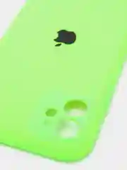 Салатовый силиконовый чехол iPhone 11, Silicone Case, с закрытым низом и защитой камеры