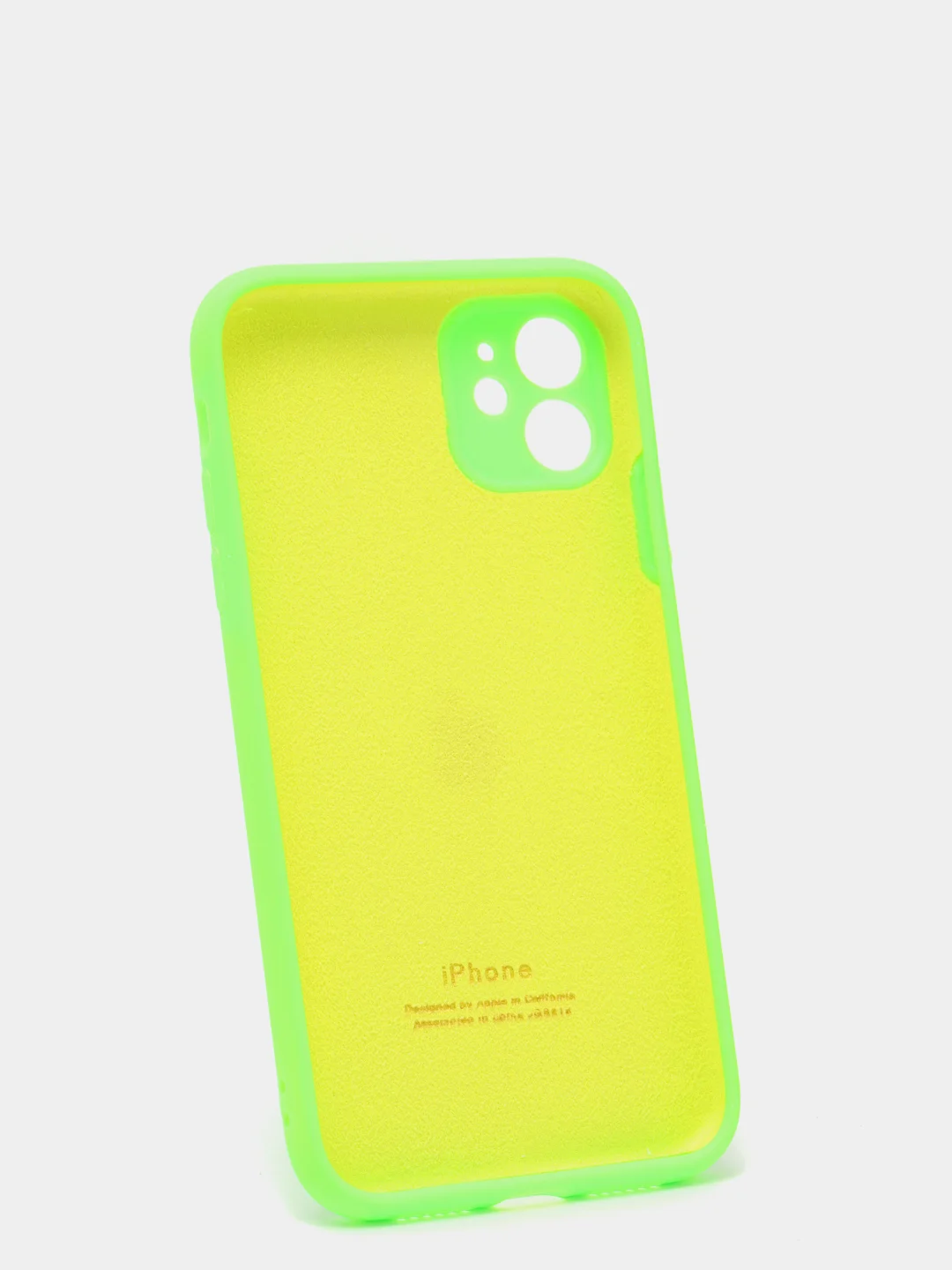 Салатовый силиконовый чехол iPhone 11, Silicone Case, с закрытым низом и защитой камеры