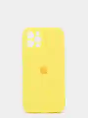 Желтый силиконовый чехол iPhone 12 Pro, Silicone Case, с закрытым низом и защитой камеры