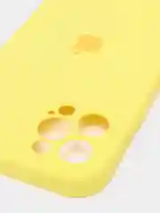 Желтый силиконовый чехол iPhone 12 Pro, Silicone Case, с закрытым низом и защитой камеры
