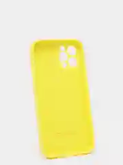 Желтый силиконовый чехол iPhone 12 Pro, Silicone Case, с закрытым низом и защитой камеры