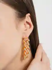 Коралловый меланж серьги женские, классические