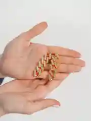 Коралловый меланж серьги женские, классические
