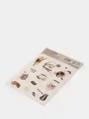 Коричневый наклейки новогодние для ежедневника, цветов и подарков на Новый год