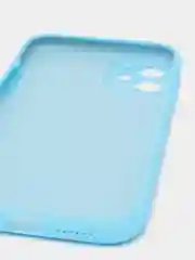 Голубой силиконовый чехол iPhone 11, Silicone Case, с закрытым низом и защитой камеры
