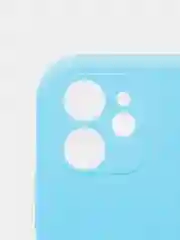 Голубой силиконовый чехол iPhone 11, Silicone Case, с закрытым низом и защитой камеры