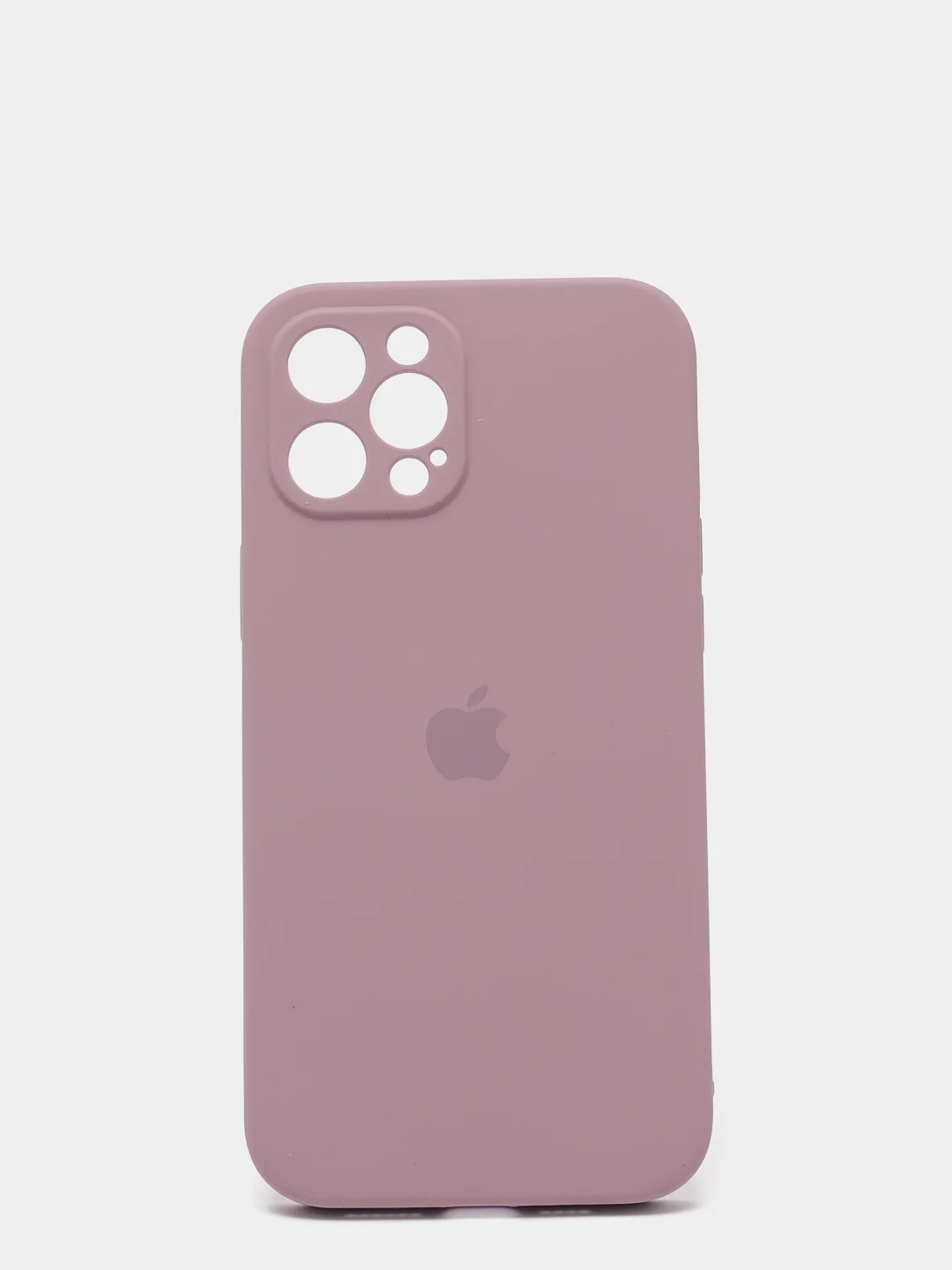 Пудровый силиконовый чехол iPhone 12 Pro Max, Silicone Case, с закрытым низом и защитой камеры