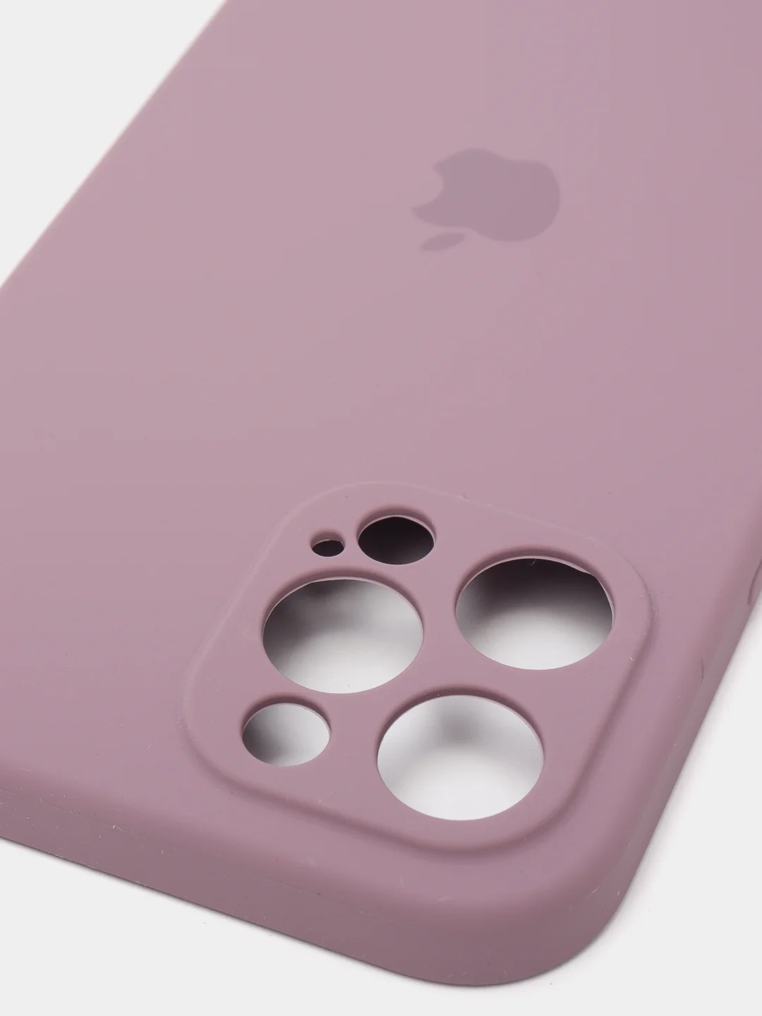 Пудровый силиконовый чехол iPhone 12 Pro Max, Silicone Case, с закрытым низом и защитой камеры