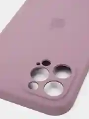 Пудровый силиконовый чехол iPhone 12 Pro Max, Silicone Case, с закрытым низом и защитой камеры