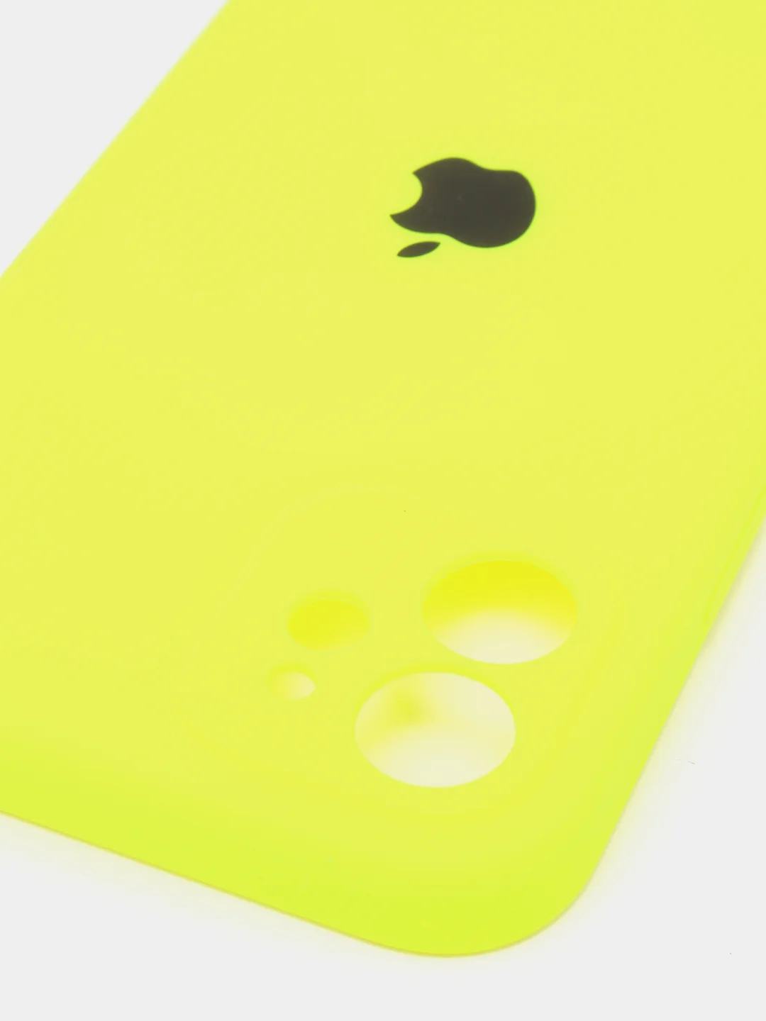 Лимонный силиконовый чехол iPhone 12, Silicone Case, с закрытым низом и защитой камеры