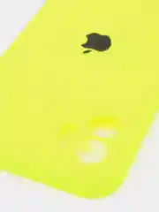 Лимонный силиконовый чехол iPhone 12, Silicone Case, с закрытым низом и защитой камеры