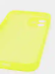 Лимонный силиконовый чехол iPhone 12, Silicone Case, с закрытым низом и защитой камеры