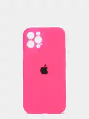 Фуксия силиконовый чехол iPhone 12 Pro, Silicone Case, с закрытым низом и защитой камеры