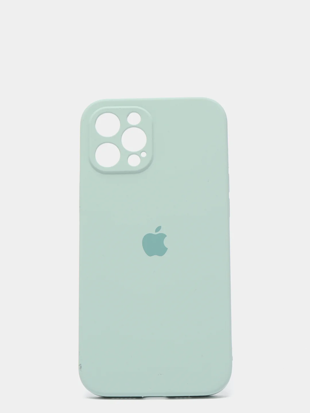 Бирюзовый силиконовый чехол iPhone 12 Pro Max, Silicone Case, с закрытым низом и защитой камеры