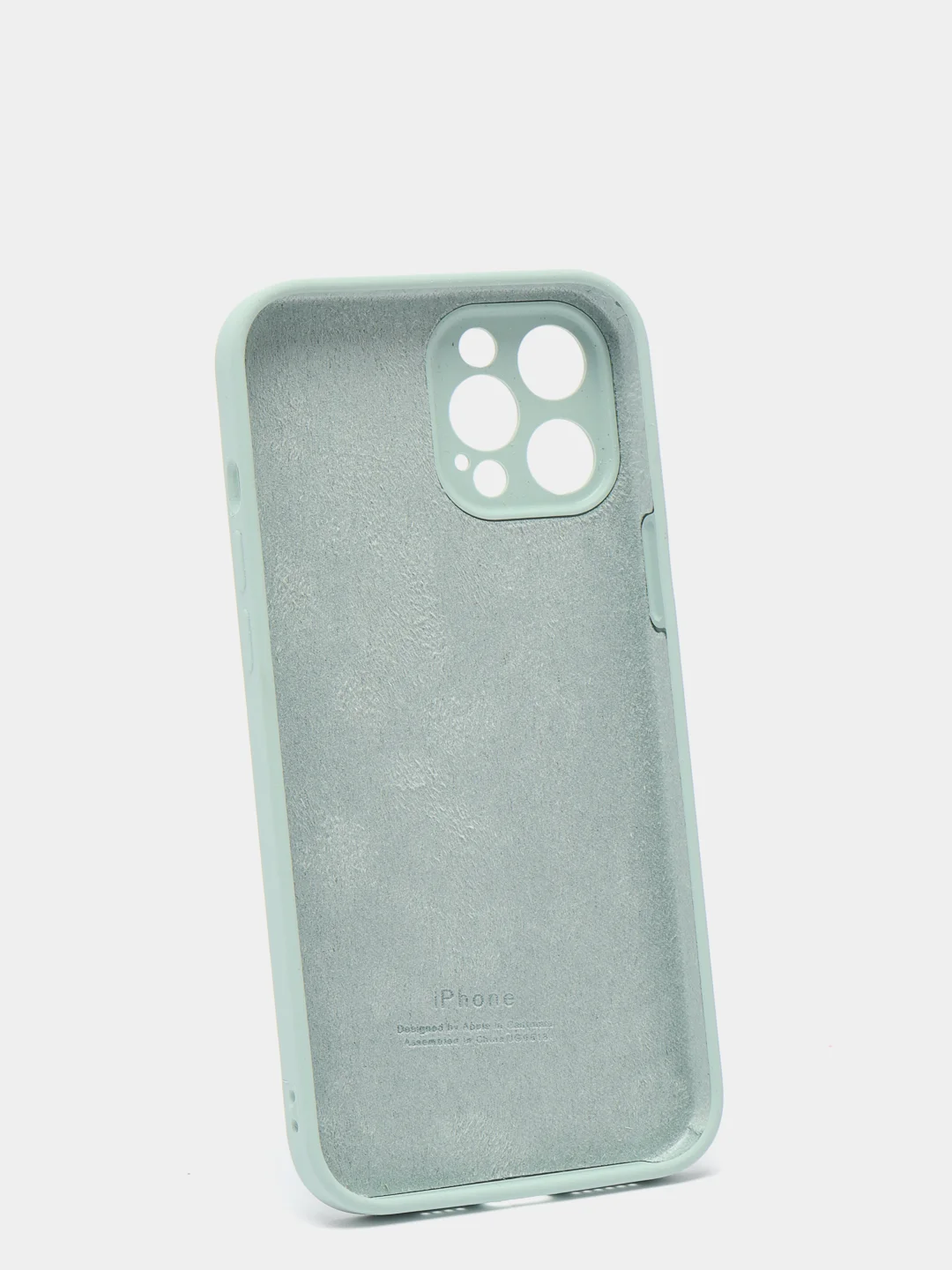 Бирюзовый силиконовый чехол iPhone 12 Pro Max, Silicone Case, с закрытым низом и защитой камеры