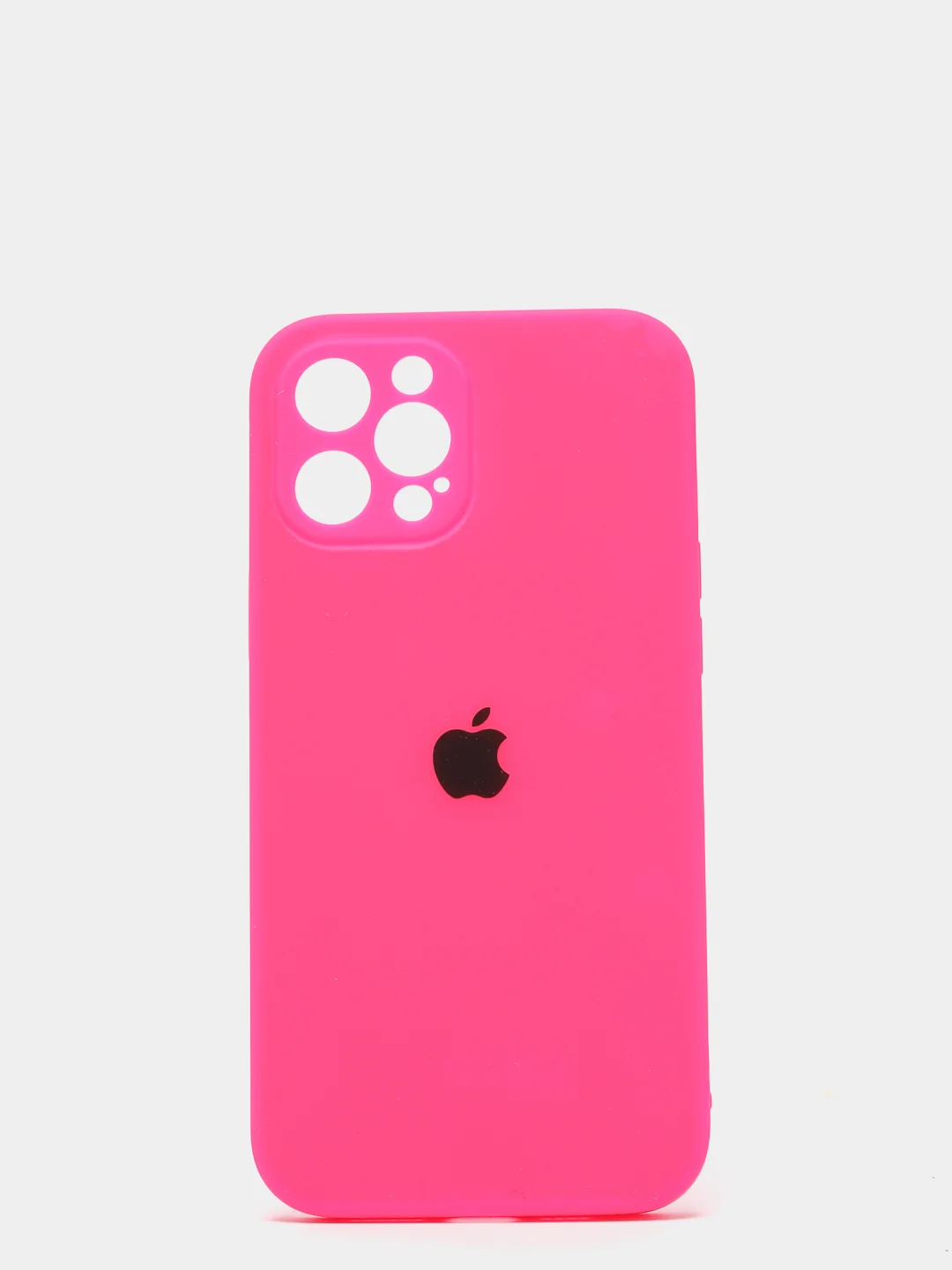 Фуксия силиконовый чехол iPhone 12 Pro Max, Silicone Case, с закрытым низом и защитой камеры