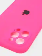 Фуксия силиконовый чехол iPhone 12 Pro Max, Silicone Case, с закрытым низом и защитой камеры