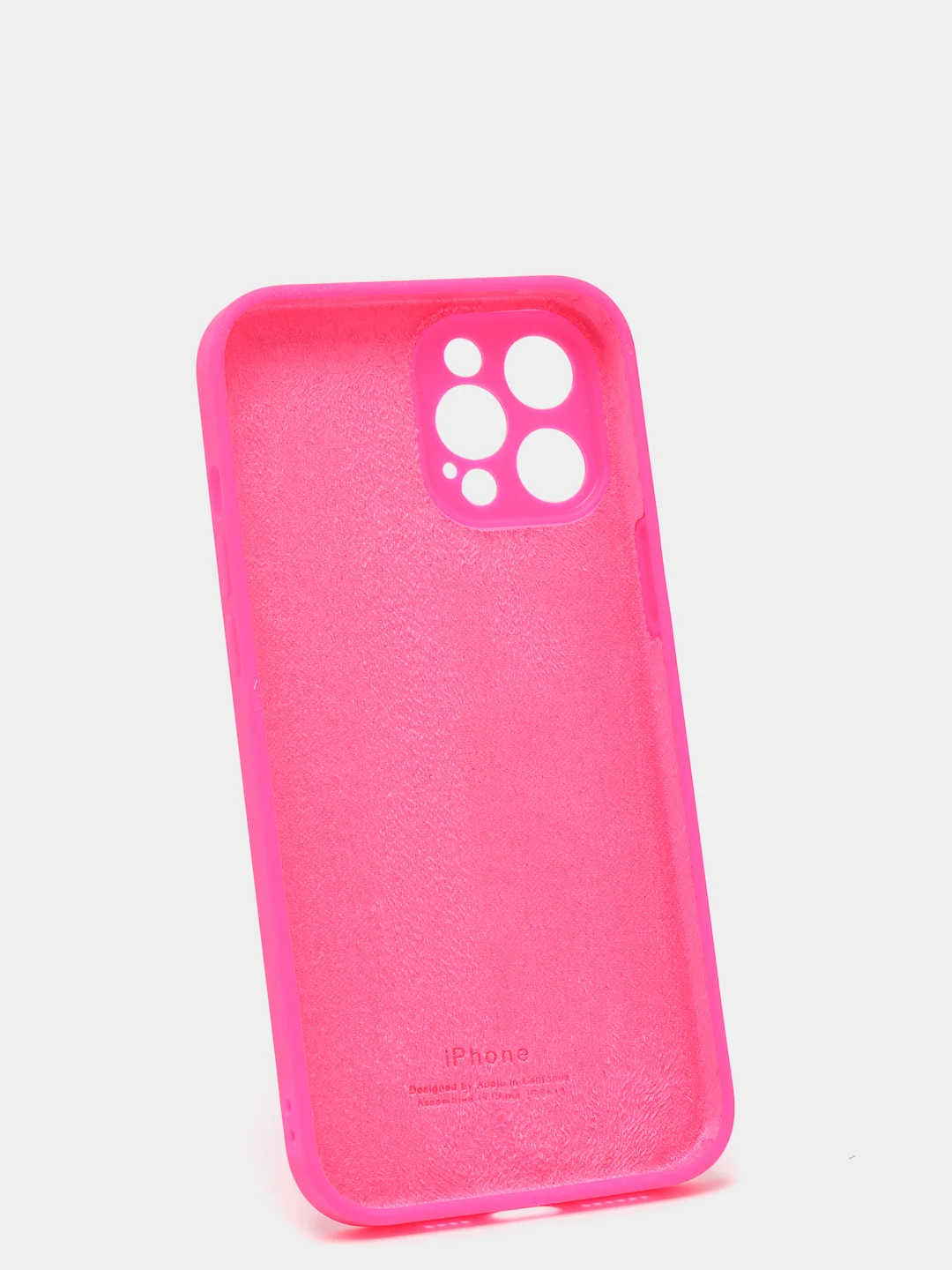 Фуксия силиконовый чехол iPhone 12 Pro Max, Silicone Case, с закрытым низом и защитой камеры