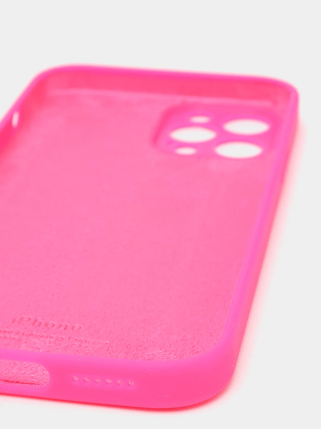 Фуксия силиконовый чехол iPhone 12 Pro Max, Silicone Case, с закрытым низом и защитой камеры