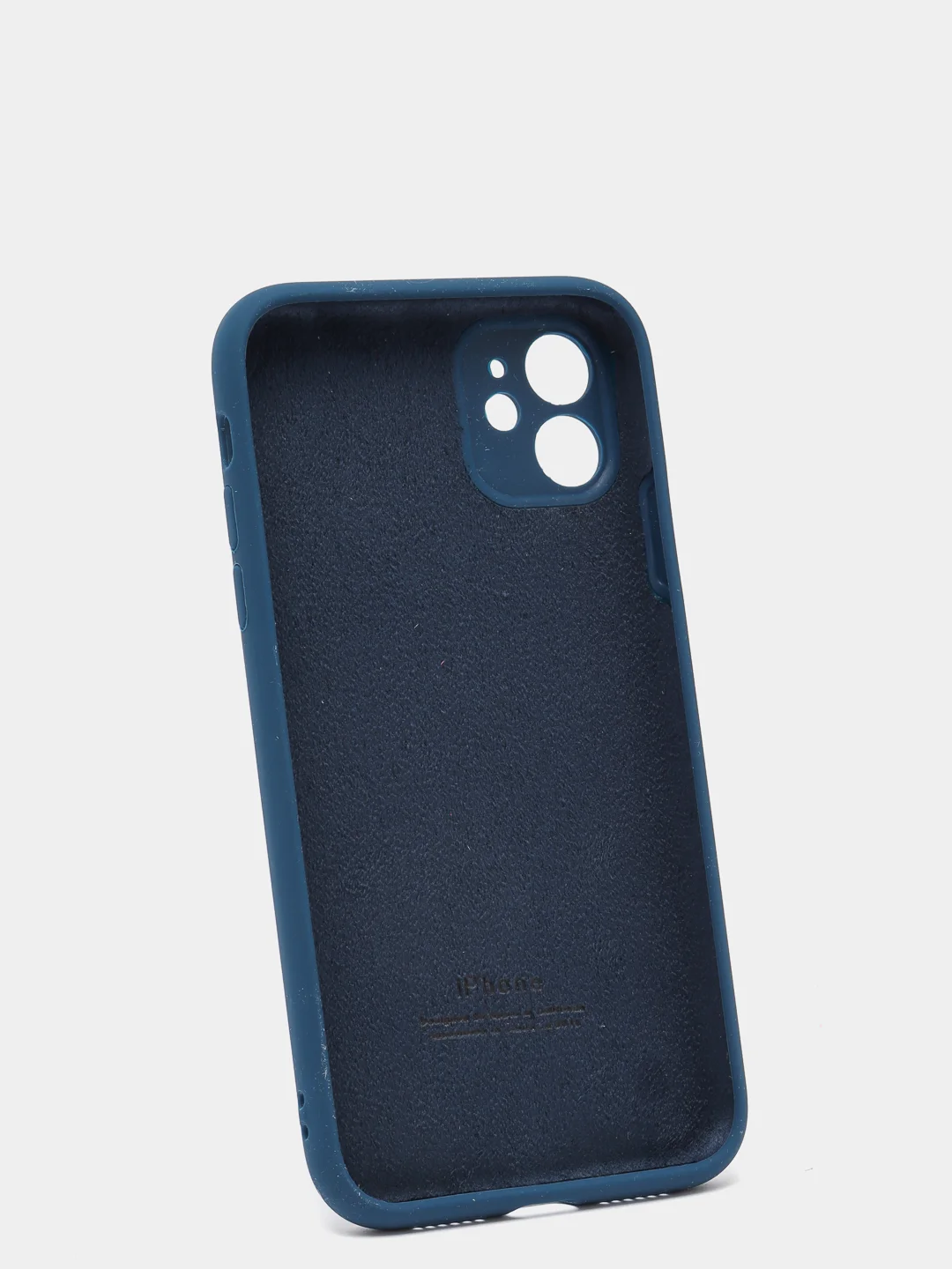 Темно-синий силиконовый чехол iPhone 11, Silicone Case, с закрытым низом и защитой камеры