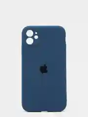 Темно-синий силиконовый чехол iPhone 11, Silicone Case, с закрытым низом и защитой камеры