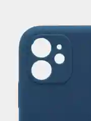 Темно-синий силиконовый чехол iPhone 11, Silicone Case, с закрытым низом и защитой камеры