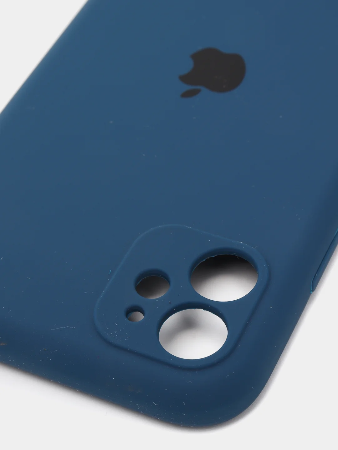 Темно-синий силиконовый чехол iPhone 11, Silicone Case, с закрытым низом и защитой камеры