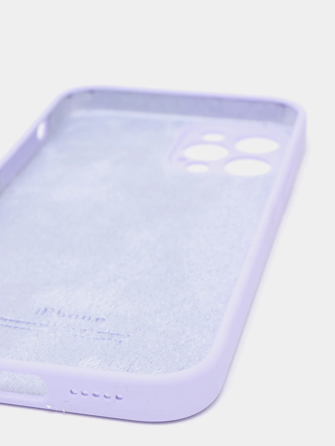 Лавандовый силиконовый чехол iPhone 12 Pro, Silicone Case, с закрытым низом и защитой камеры