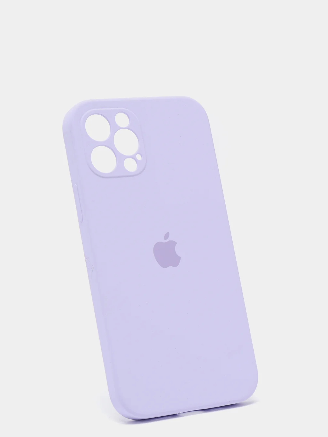 Лавандовый силиконовый чехол iPhone 12 Pro, Silicone Case, с закрытым низом и защитой камеры
