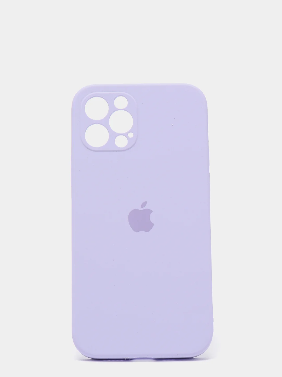 Лавандовый силиконовый чехол iPhone 12 Pro, Silicone Case, с закрытым низом и защитой камеры