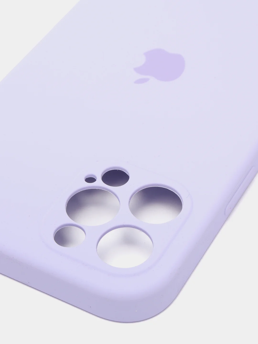 Лавандовый силиконовый чехол iPhone 12 Pro, Silicone Case, с закрытым низом и защитой камеры