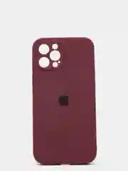 Тёмно-бордовый силиконовый чехол iPhone 12 Pro Max, Silicone Case, с закрытым низом и защитой камеры