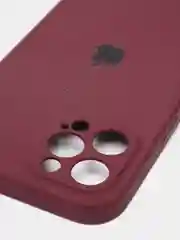 Тёмно-бордовый силиконовый чехол iPhone 12 Pro Max, Silicone Case, с закрытым низом и защитой камеры