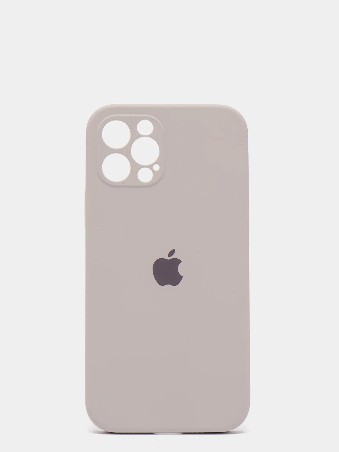 Бежевый силиконовый чехол iPhone 12 Pro, Silicone Case, с закрытым низом и защитой камеры