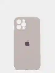 Бежевый силиконовый чехол iPhone 12 Pro, Silicone Case, с закрытым низом и защитой камеры