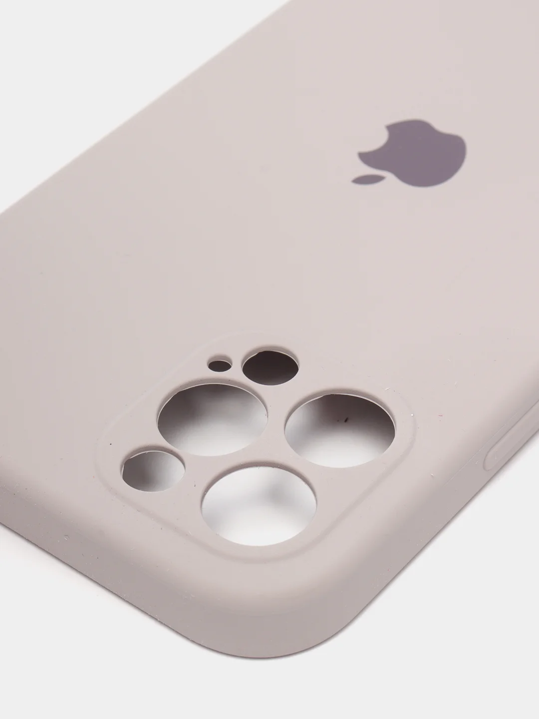 Бежевый силиконовый чехол iPhone 12 Pro, Silicone Case, с закрытым низом и защитой камеры