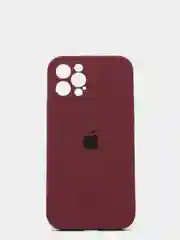 Тёмно-бордовый силиконовый чехол iPhone 12 Pro, Silicone Case, с закрытым низом и защитой камеры