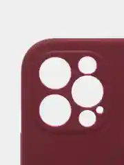Тёмно-бордовый силиконовый чехол iPhone 12 Pro, Silicone Case, с закрытым низом и защитой камеры