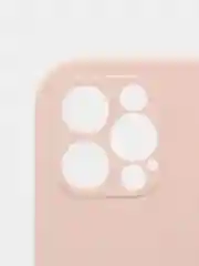 Пудровый силиконовый чехол iPhone 12 Pro, Silicone Case, с закрытым низом и защитой камеры