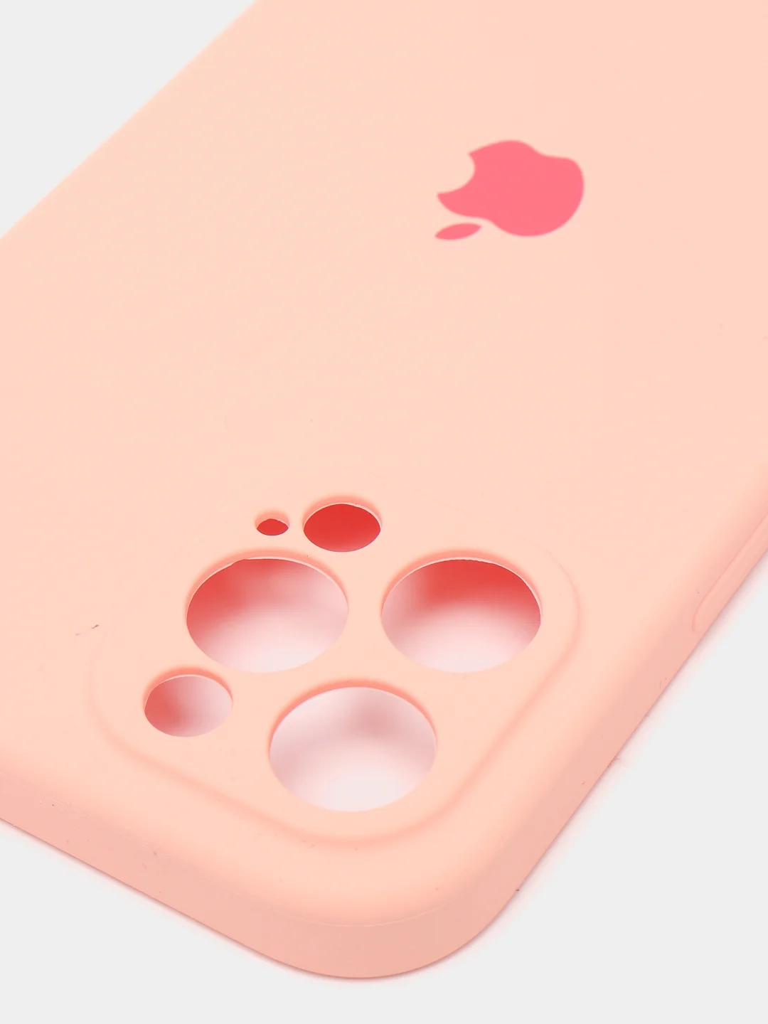 Розовый силиконовый чехол iPhone 12 Pro Max, Silicone Case, с закрытым низом и защитой камеры