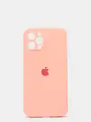 Розовый силиконовый чехол iPhone 12 Pro Max, Silicone Case, с закрытым низом и защитой камеры