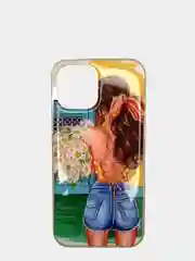 Желтый чехол с рисунком на все модели iPhone 11/12/13