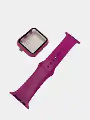 Фуксия бампер с защитным стеклом и ремешком для Apple Watch 42 мм